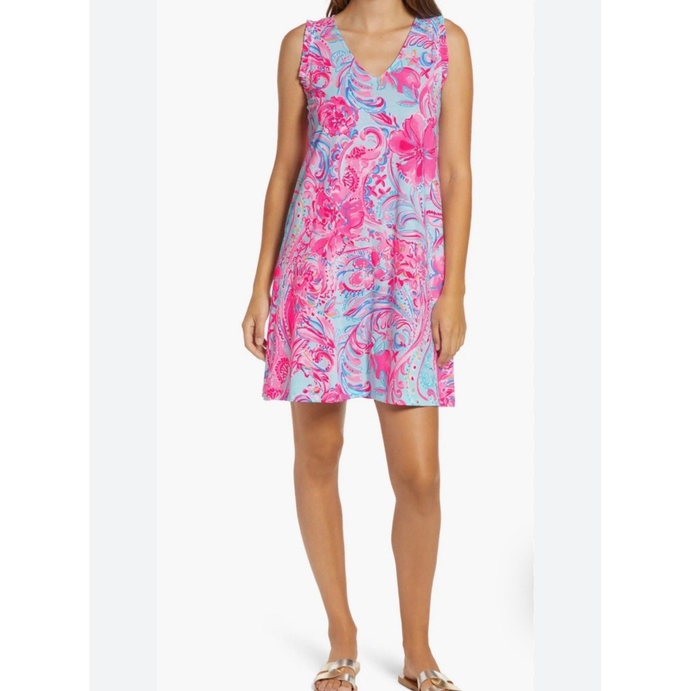 Lilly Pulitzer Aron Dress Isla De Coco XS Pima Cotton Shift Dress Size XS